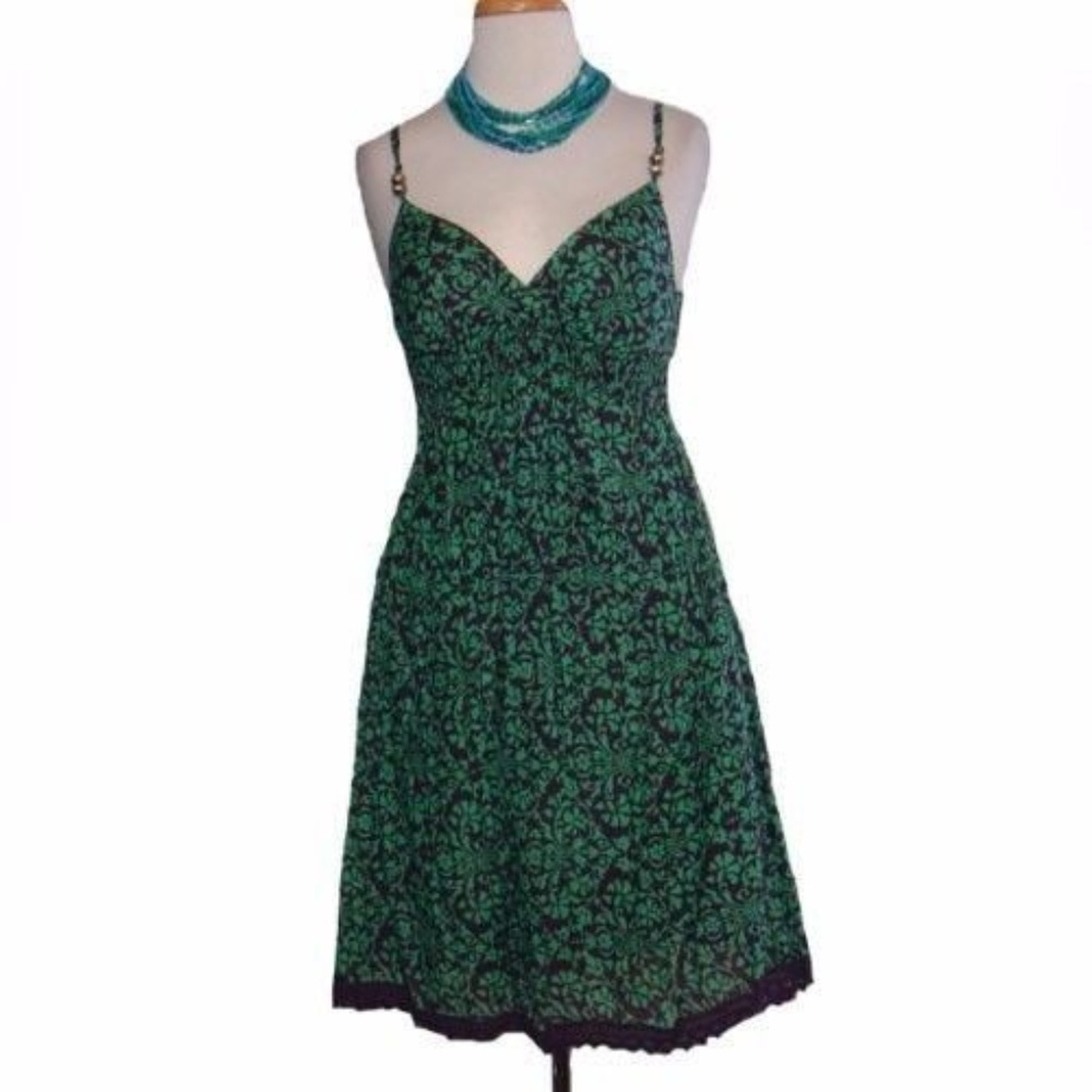 Cotton Sun Dress Empire Waist Crochet NWT  XS